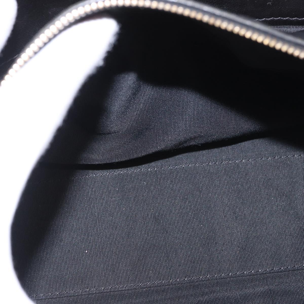 CHANEL Choco Bar Hand Bag Lamb Skin Black Gold CC Auth 183982V