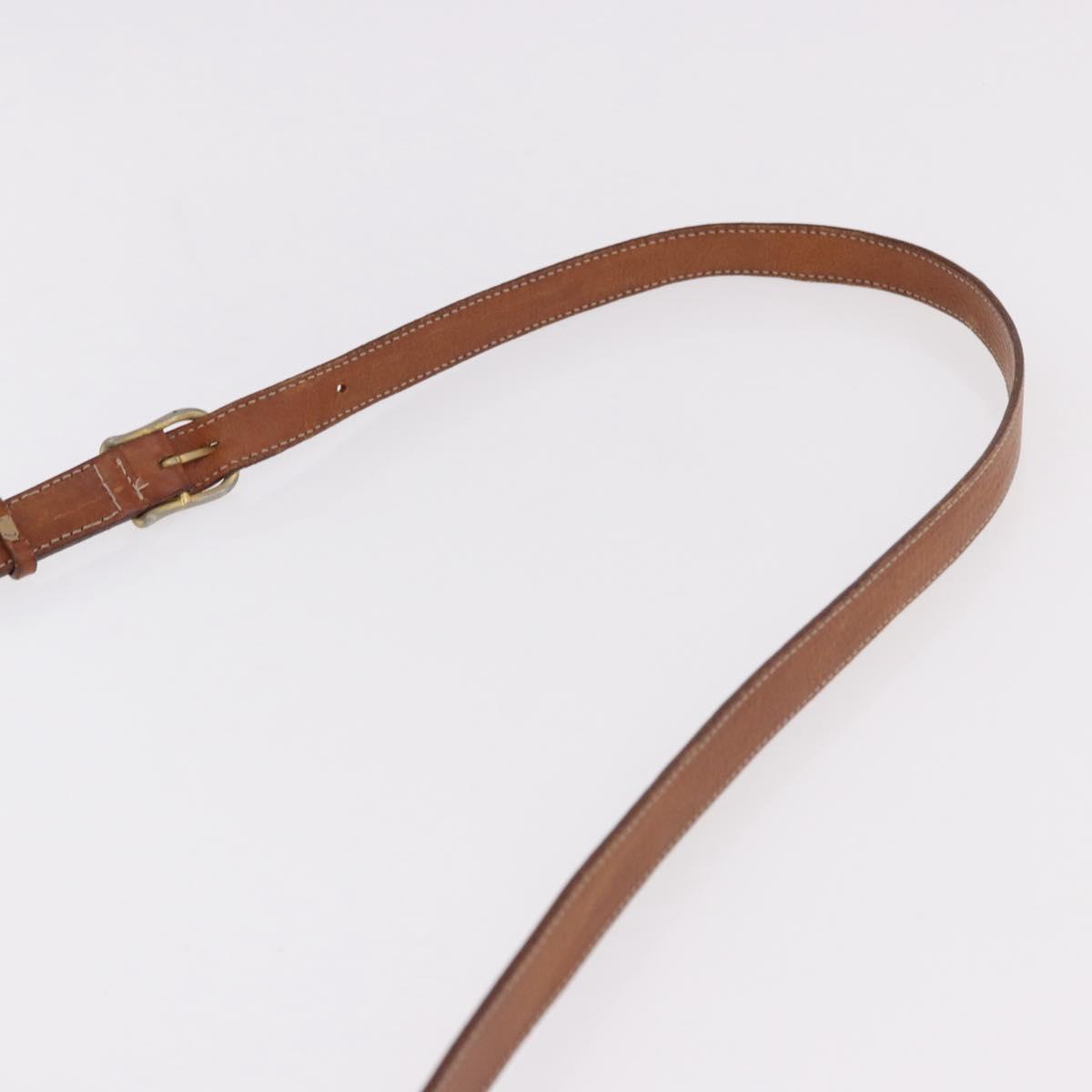 CELINE Macadam Canvas Shoulder Bag PVC Leather Brown Gold Auth 183989