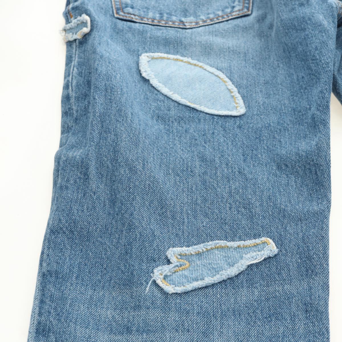 CHANEL Pants Denim Blue CC Auth 183991V
