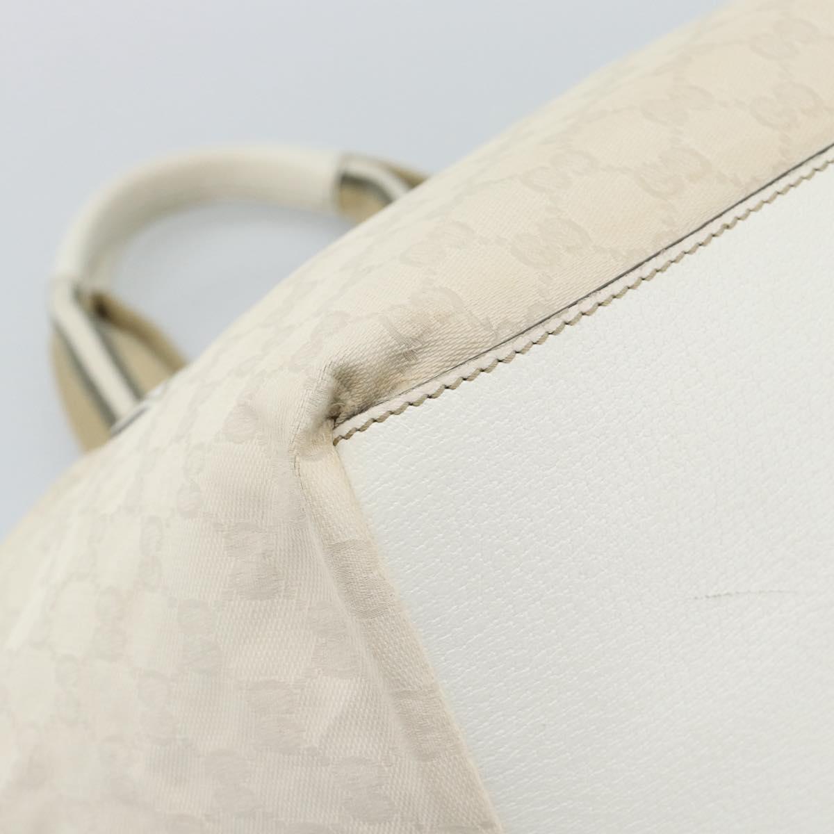 GUCCI GG Canvas Sherry Line Hand Bag White Gold 131230 Auth 183994