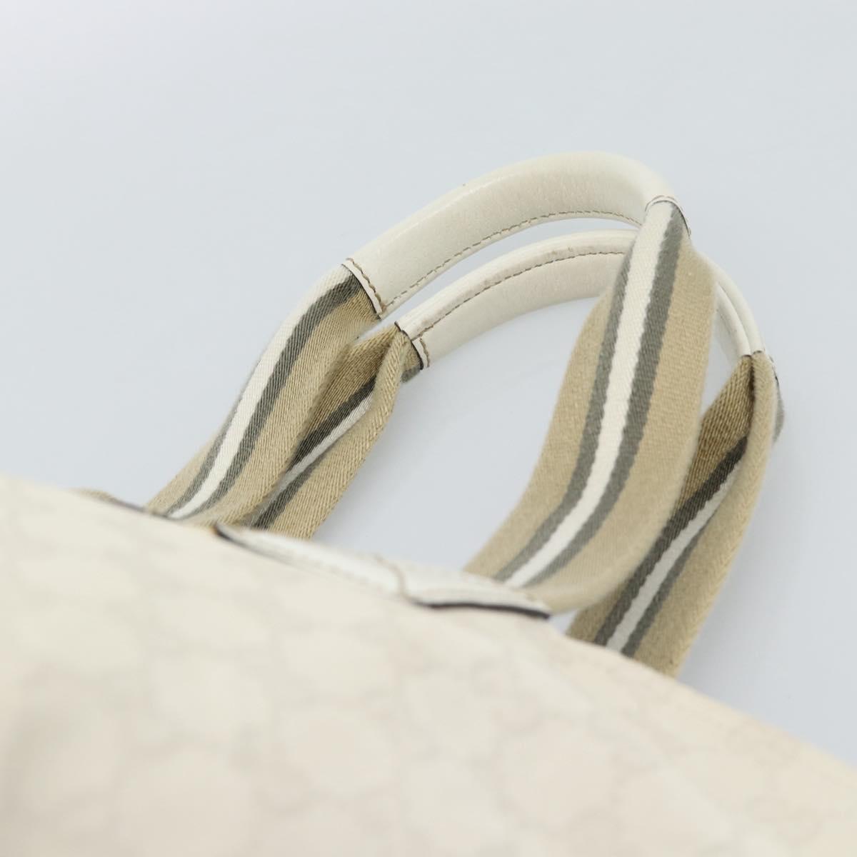 GUCCI GG Canvas Sherry Line Hand Bag White Gold 131230 Auth 183994