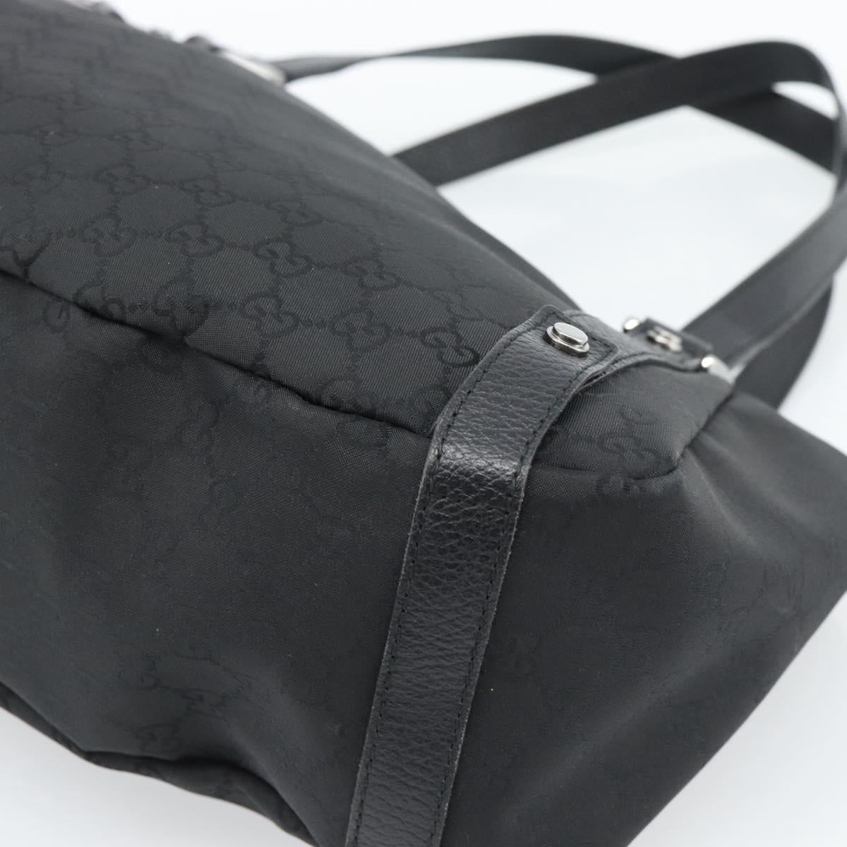 GUCCI GG Canvas Abbey Tote Bag Black Silver 293578 Auth 183995V