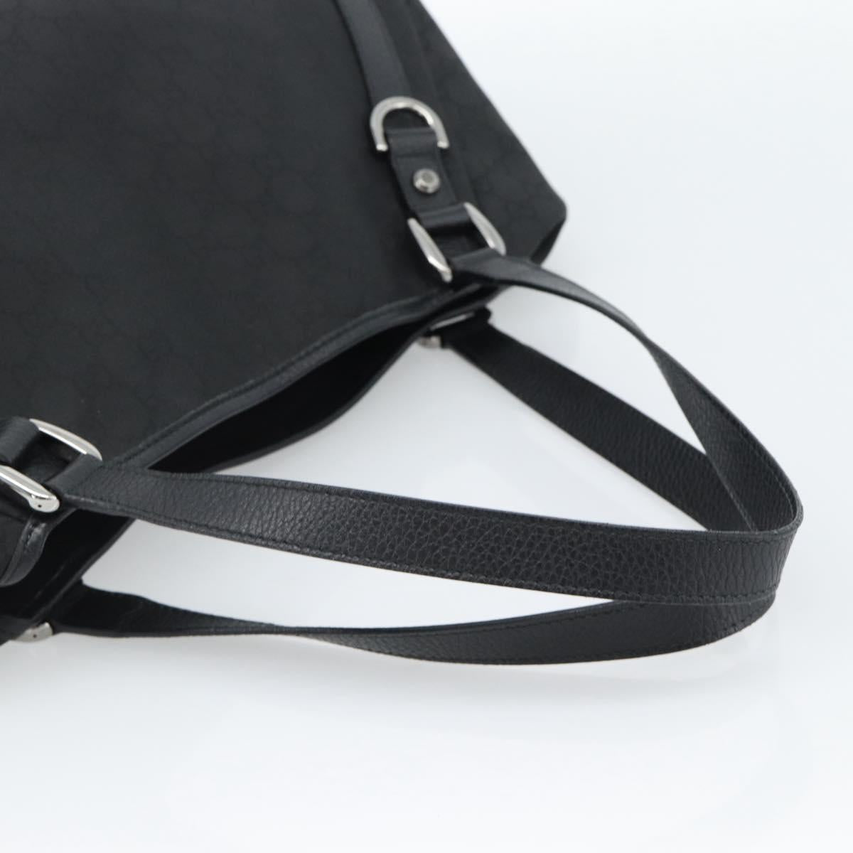 GUCCI GG Canvas Abbey Tote Bag Black Silver 293578 Auth 183995V