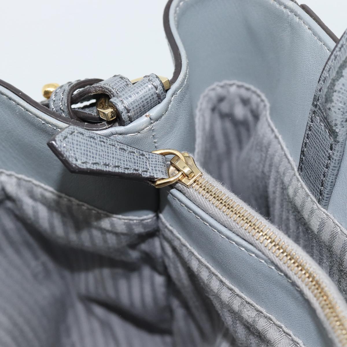 FENDI To joule Hand Bag Leather 2way Gray Gold Auth 183996