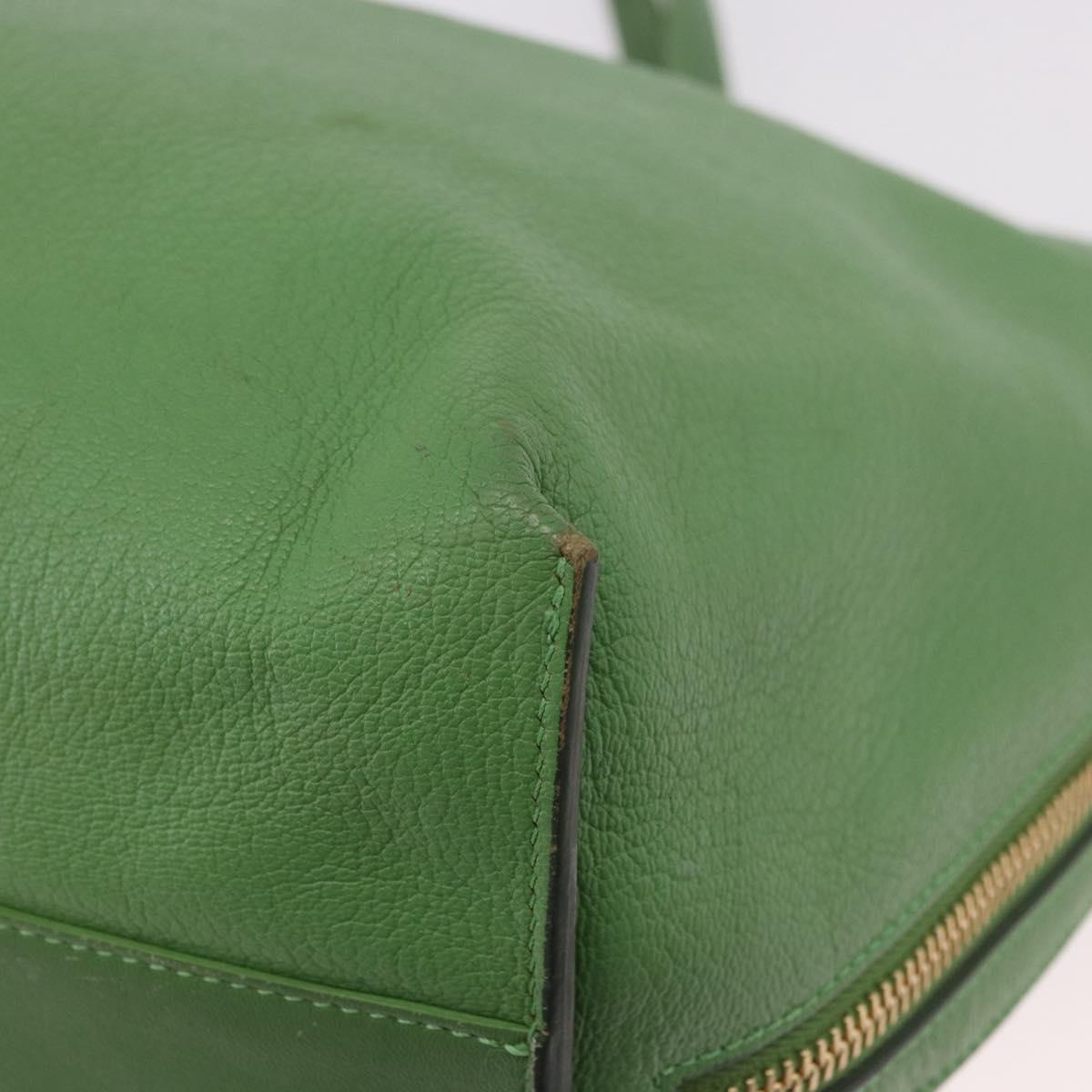 Chloe Tote Bag Leather Green Gold Auth 183998
