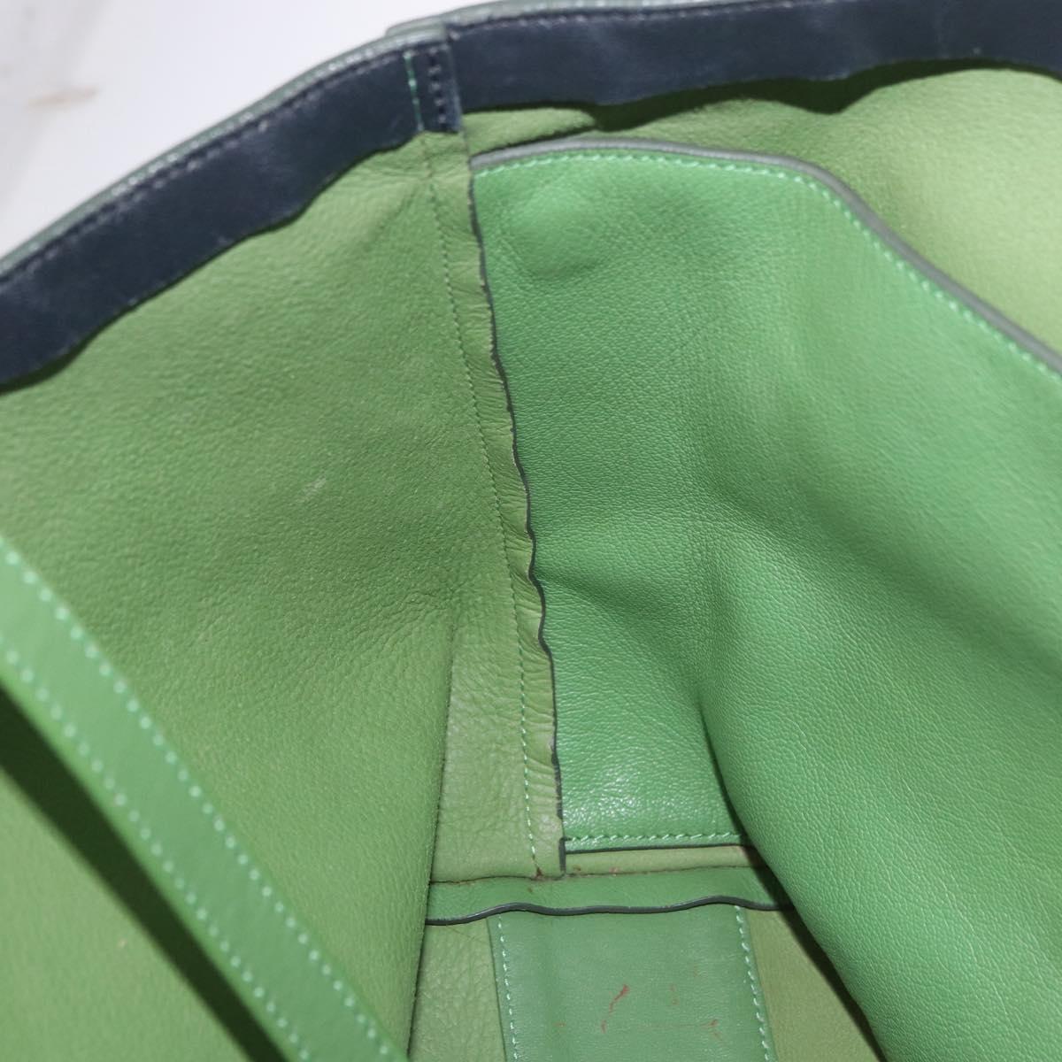 Chloe Tote Bag Leather Green Gold Auth 183998