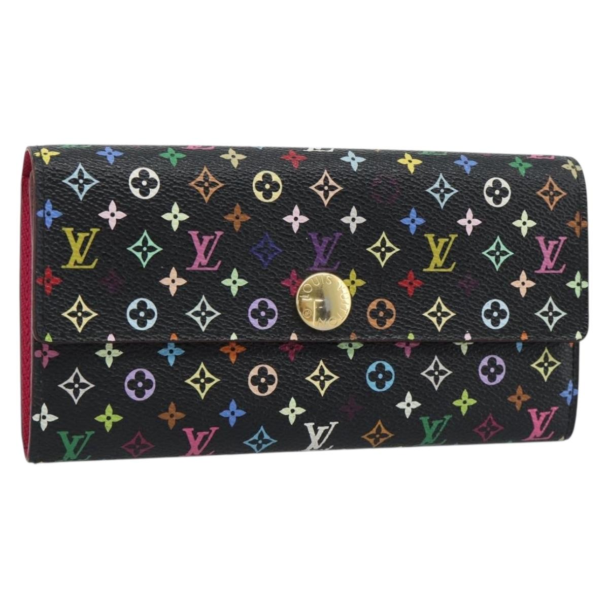 LOUIS VUITTON Monogram Multicolor Portefeiulle Sarah Black M60668 Auth 184003V