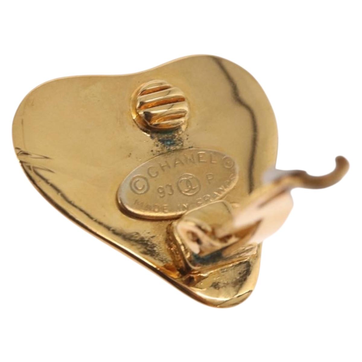 CHANEL Earring metal Gold Tone CC Auth 184006V