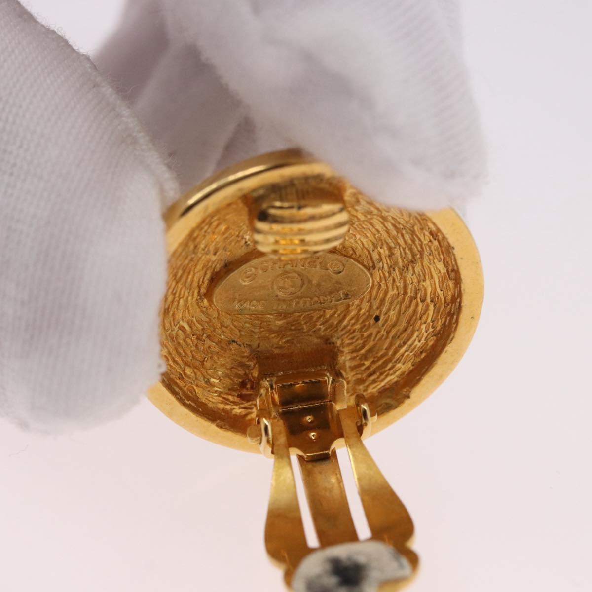 CHANEL Earring metal Gold Tone CC Auth 184007V