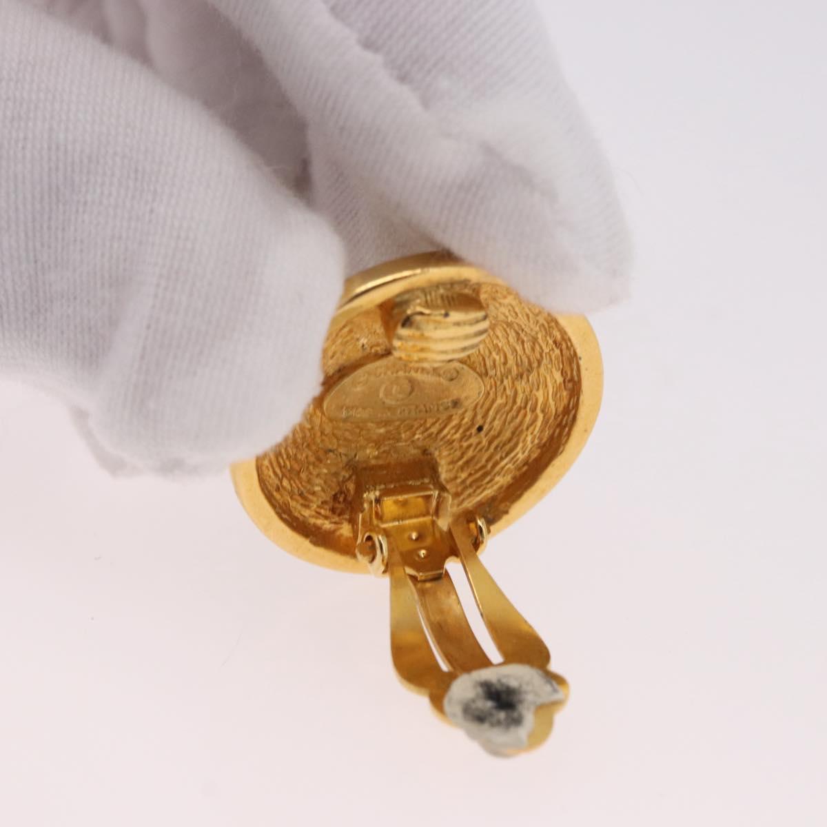 CHANEL Earring metal Gold Tone CC Auth 184007V