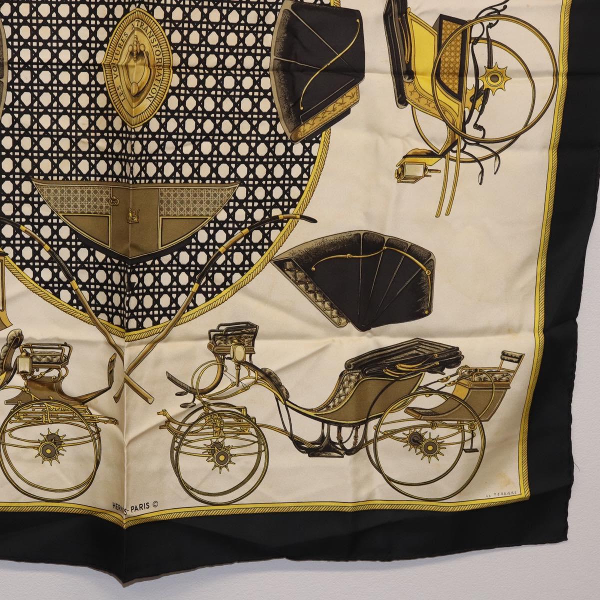 HERMES Carre 90 Scarf Silk Black Auth 184026