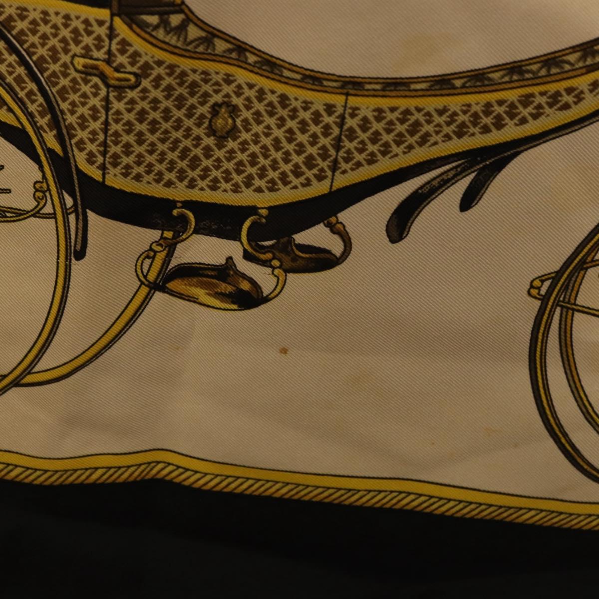 HERMES Carre 90 Scarf Silk Black Auth 184026