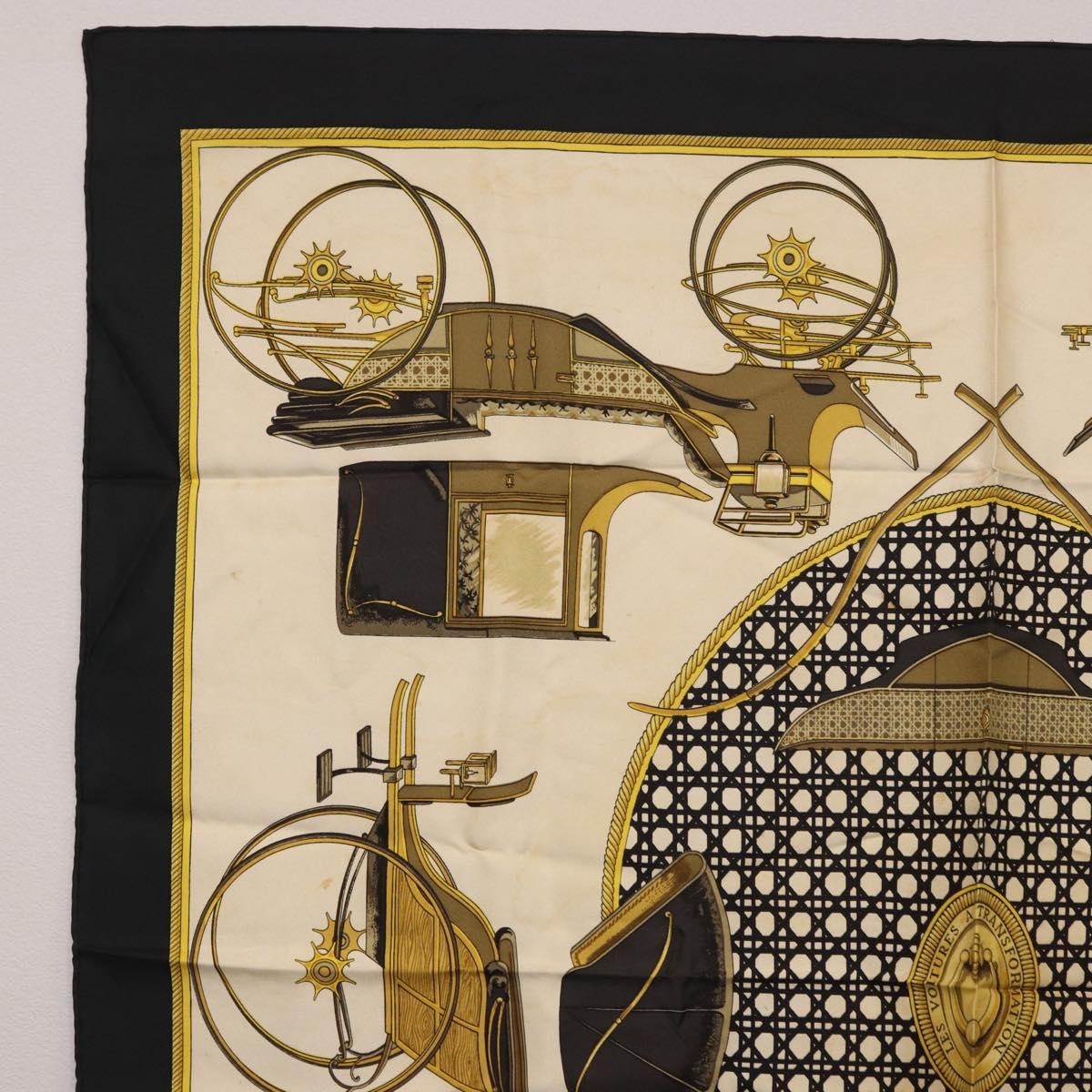 HERMES Carre 90 Scarf Silk Black Auth 184026