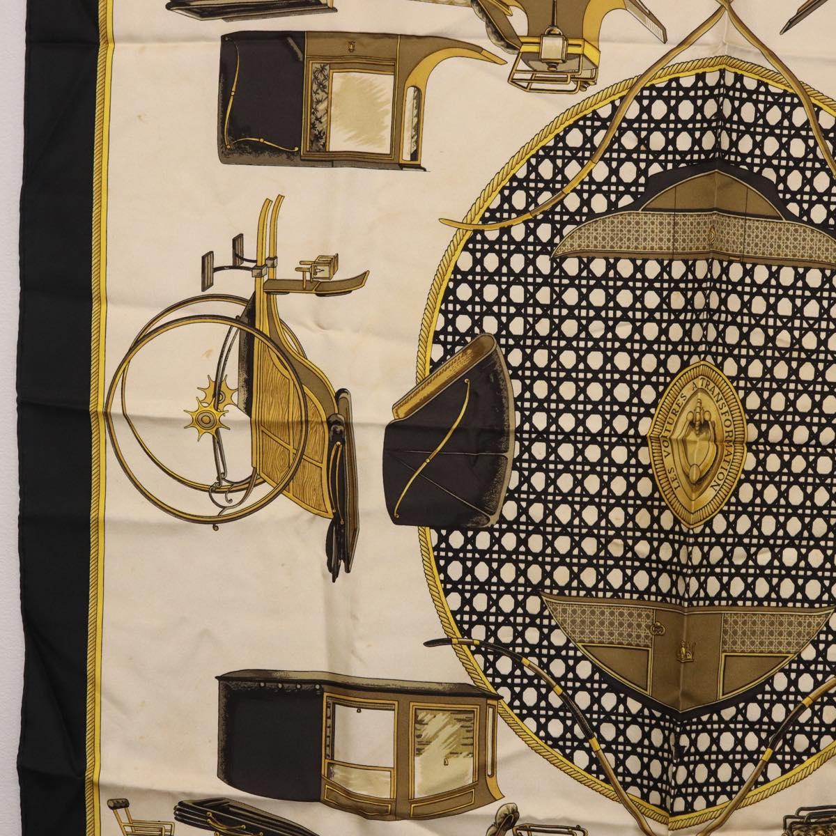 HERMES Carre 90 Scarf Silk Black Auth 184026