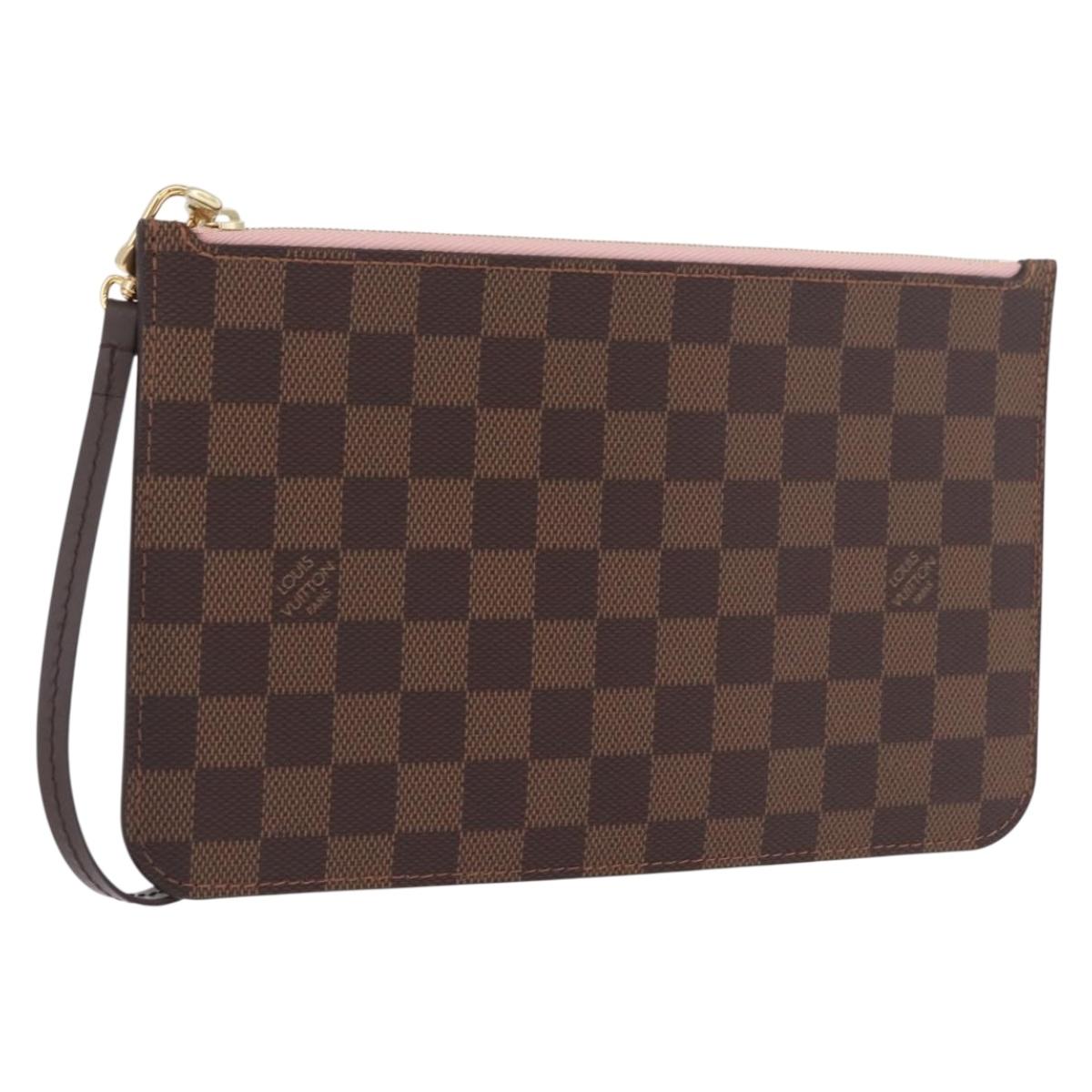 LOUIS VUITTON Damier Ebene Neverfull MM Pouch LV Auth 184045