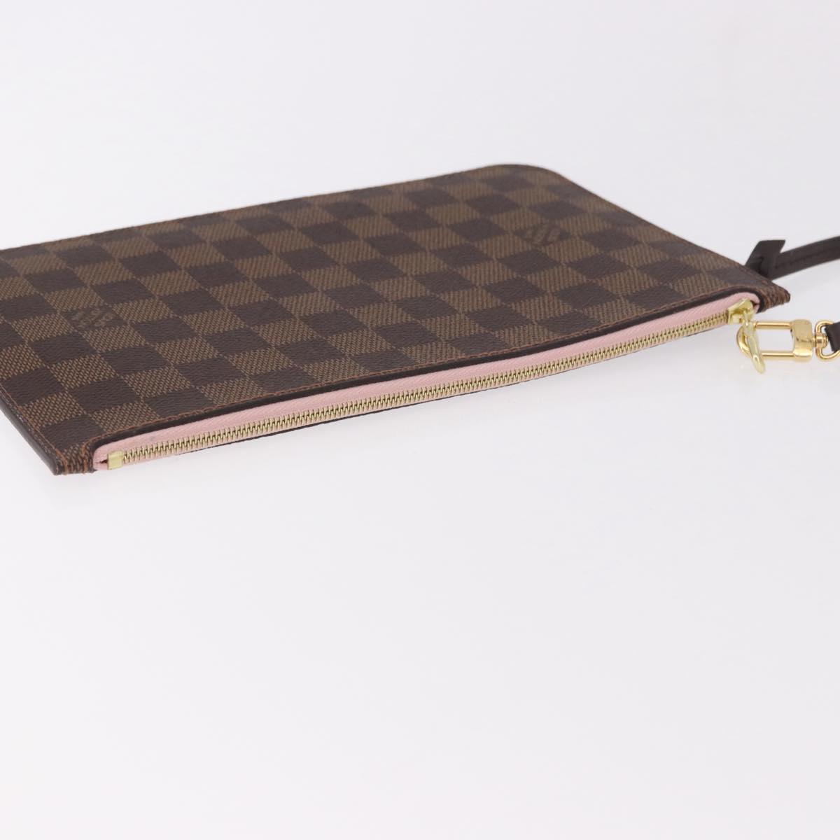 LOUIS VUITTON Damier Ebene Neverfull MM Pouch LV Auth 184045
