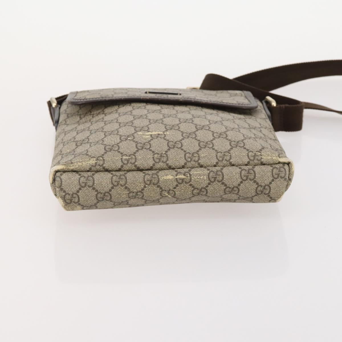 GUCCI GG Canvas GG Supreme Hand Bag PVC 2 Set Black Beige Auth 184052