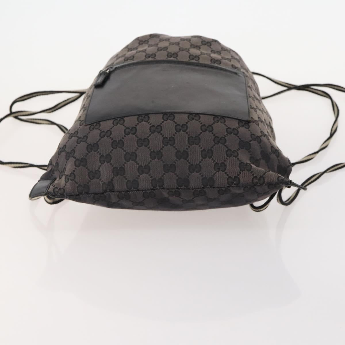 GUCCI GG Canvas GG Supreme Hand Bag PVC 2 Set Black Beige Auth 184052