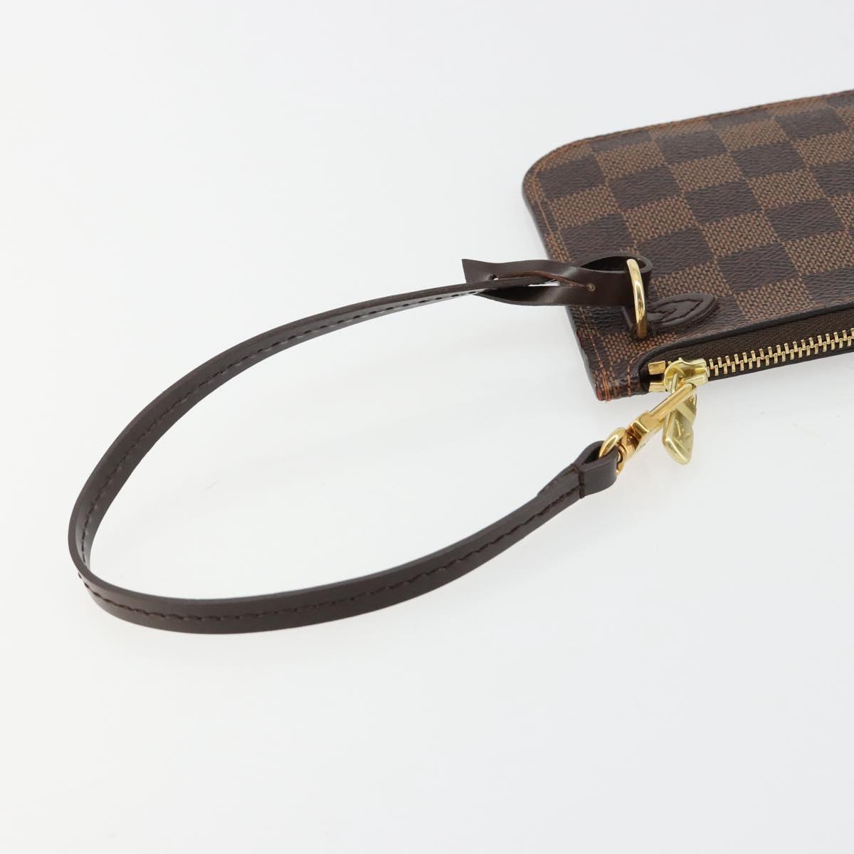 LOUIS VUITTON Damier Ebene Neverfull PM Pouch LV Auth 184121