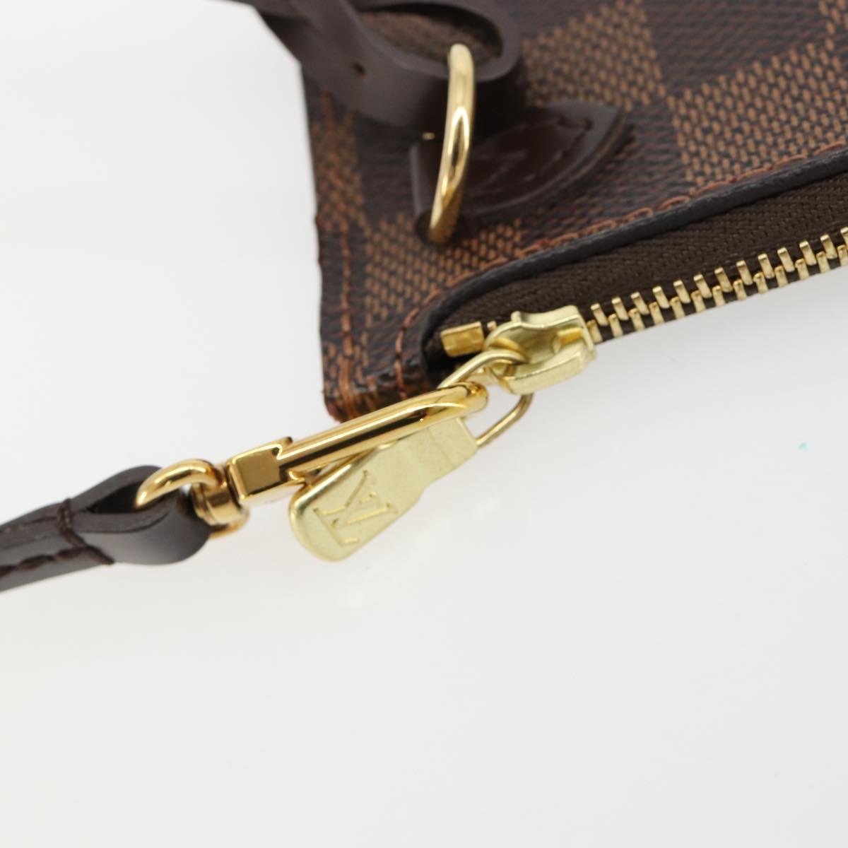 LOUIS VUITTON Damier Ebene Neverfull PM Pouch LV Auth 184121