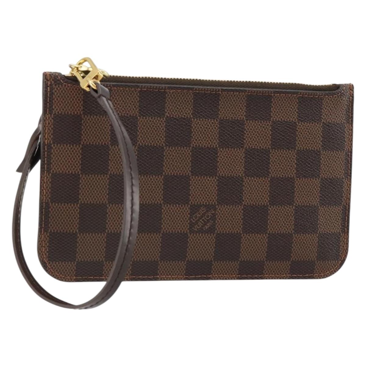LOUIS VUITTON Damier Ebene Neverfull PM Pouch LV Auth 184121