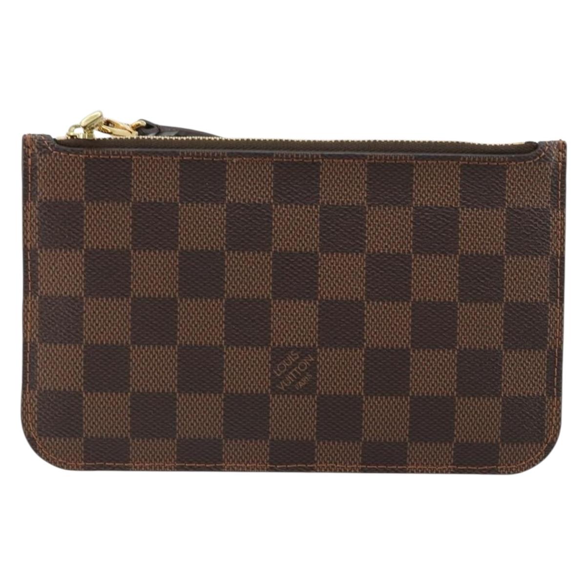 LOUIS VUITTON Damier Ebene Neverfull PM Pouch LV Auth 184121