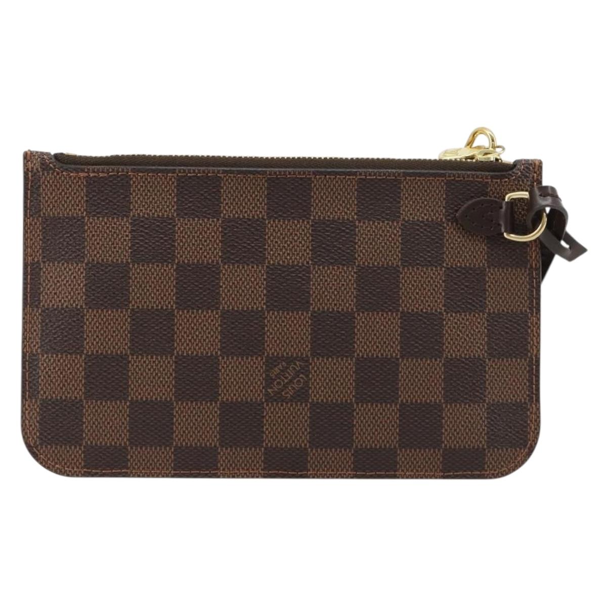 LOUIS VUITTON Damier Ebene Neverfull PM Pouch LV Auth 184121