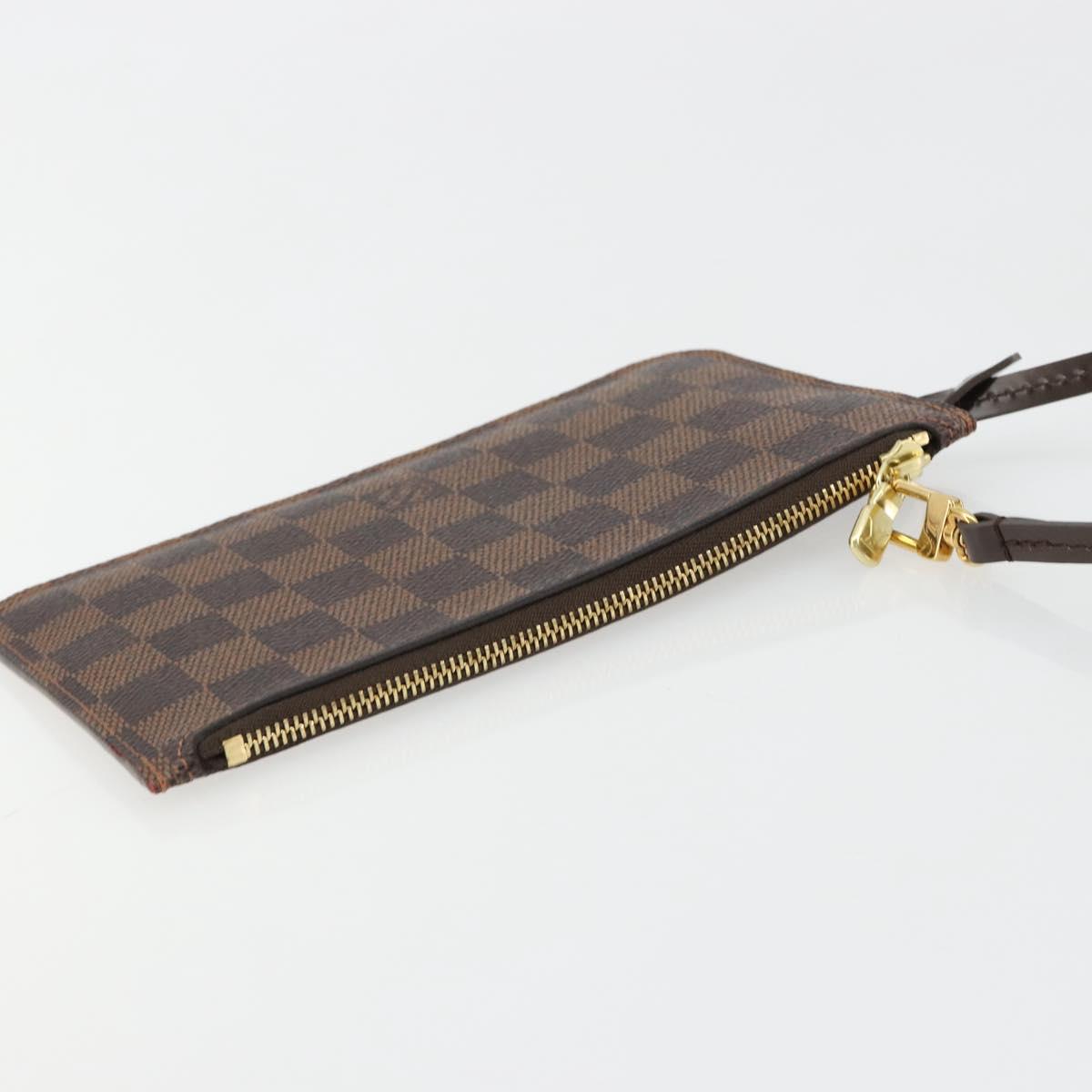 LOUIS VUITTON Damier Ebene Neverfull PM Pouch LV Auth 184121