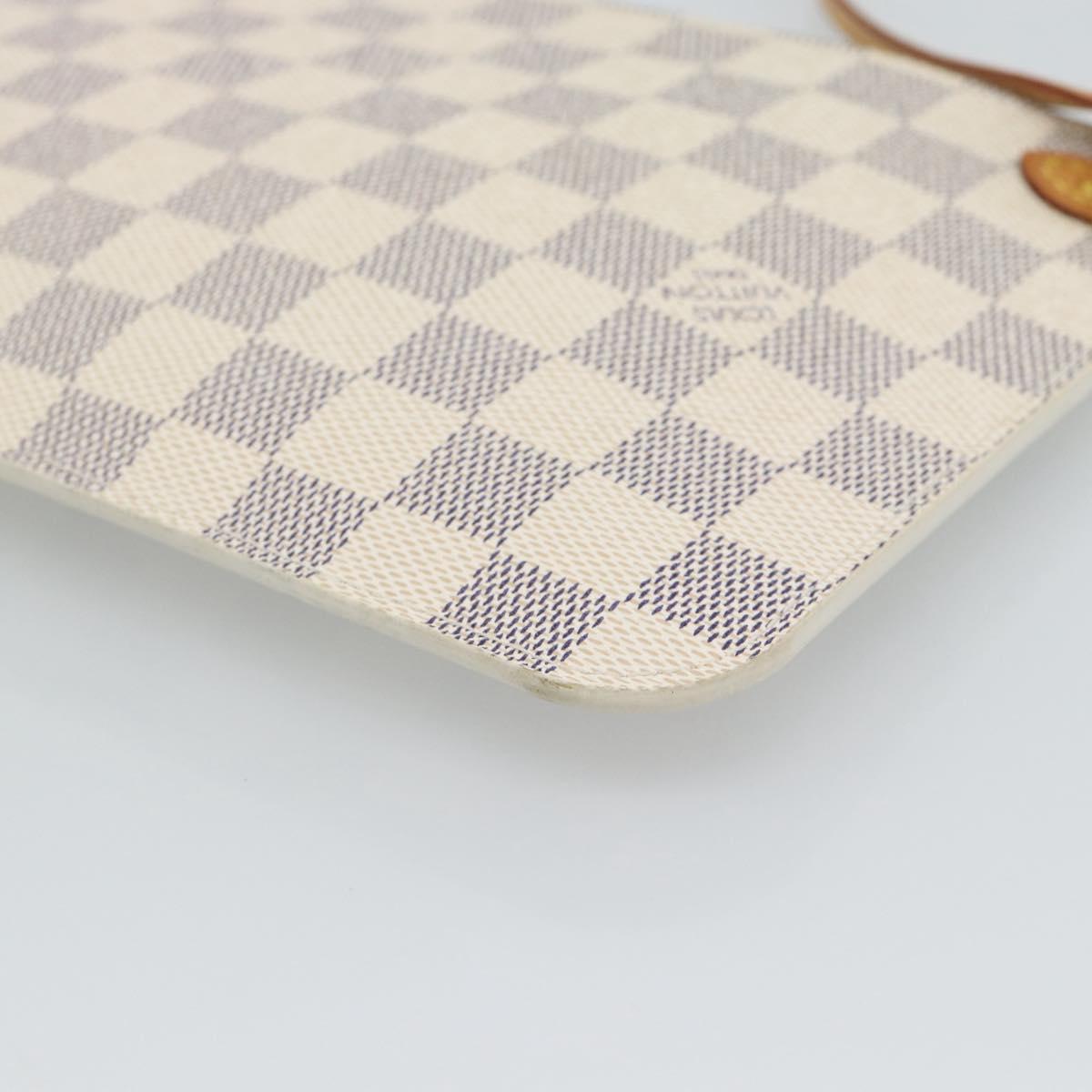 LOUIS VUITTON Damier Azur Neverfull MM Pouch Pouch LV Auth 184122