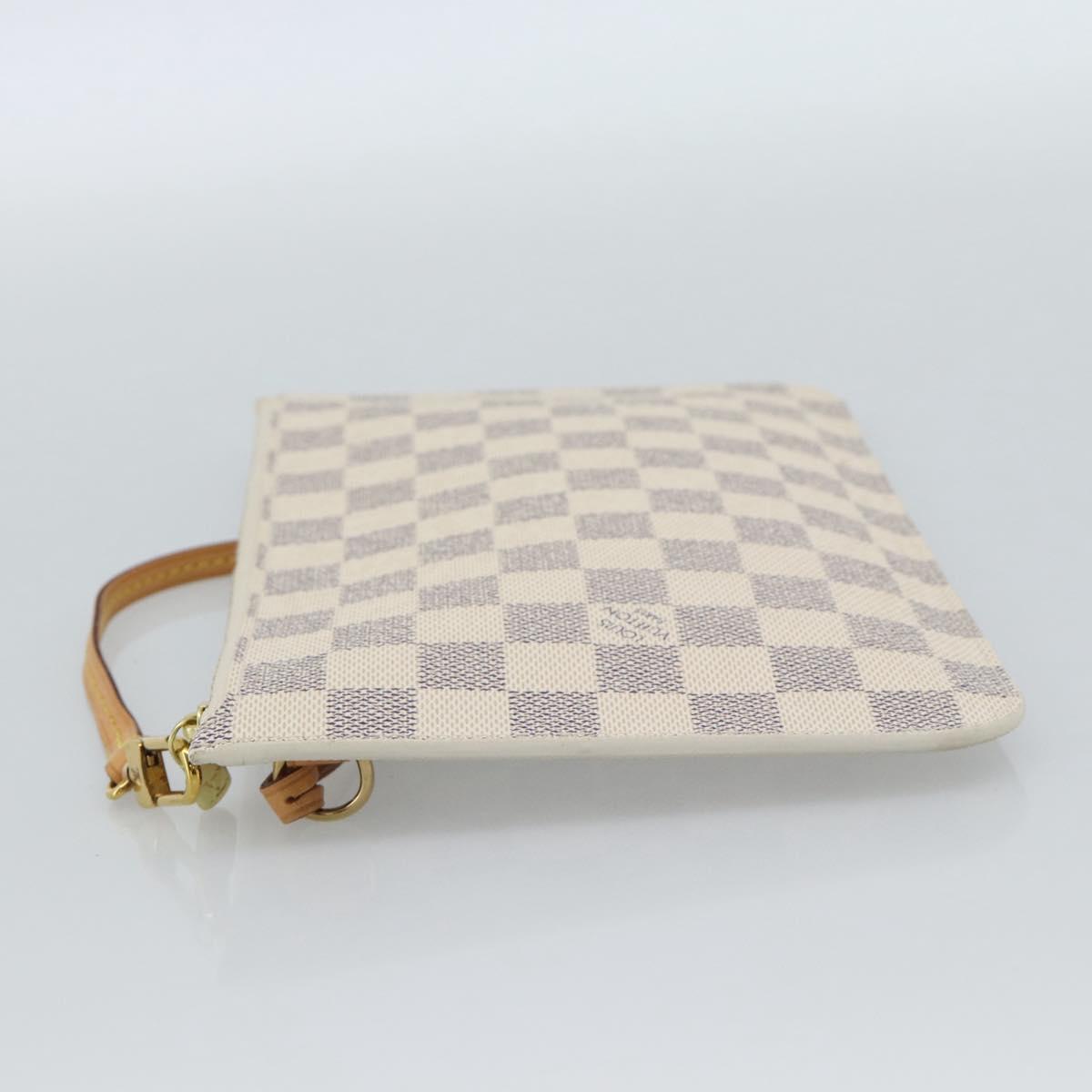 LOUIS VUITTON Damier Azur Neverfull MM Pouch Pouch LV Auth 184122