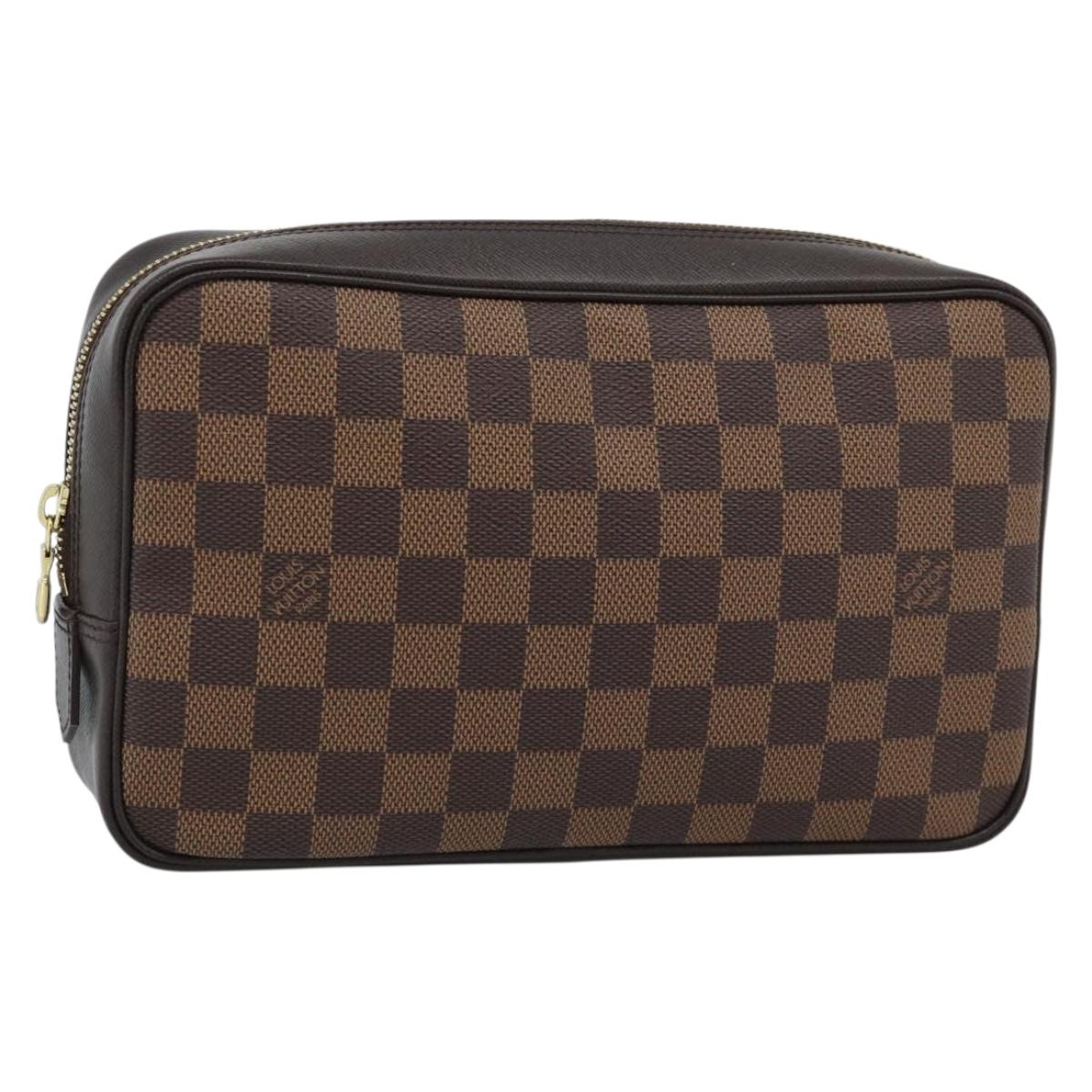 LOUIS VUITTON Damier Ebene Trousse Toilette 25 Clutch Bag N47624 LV Auth 184123