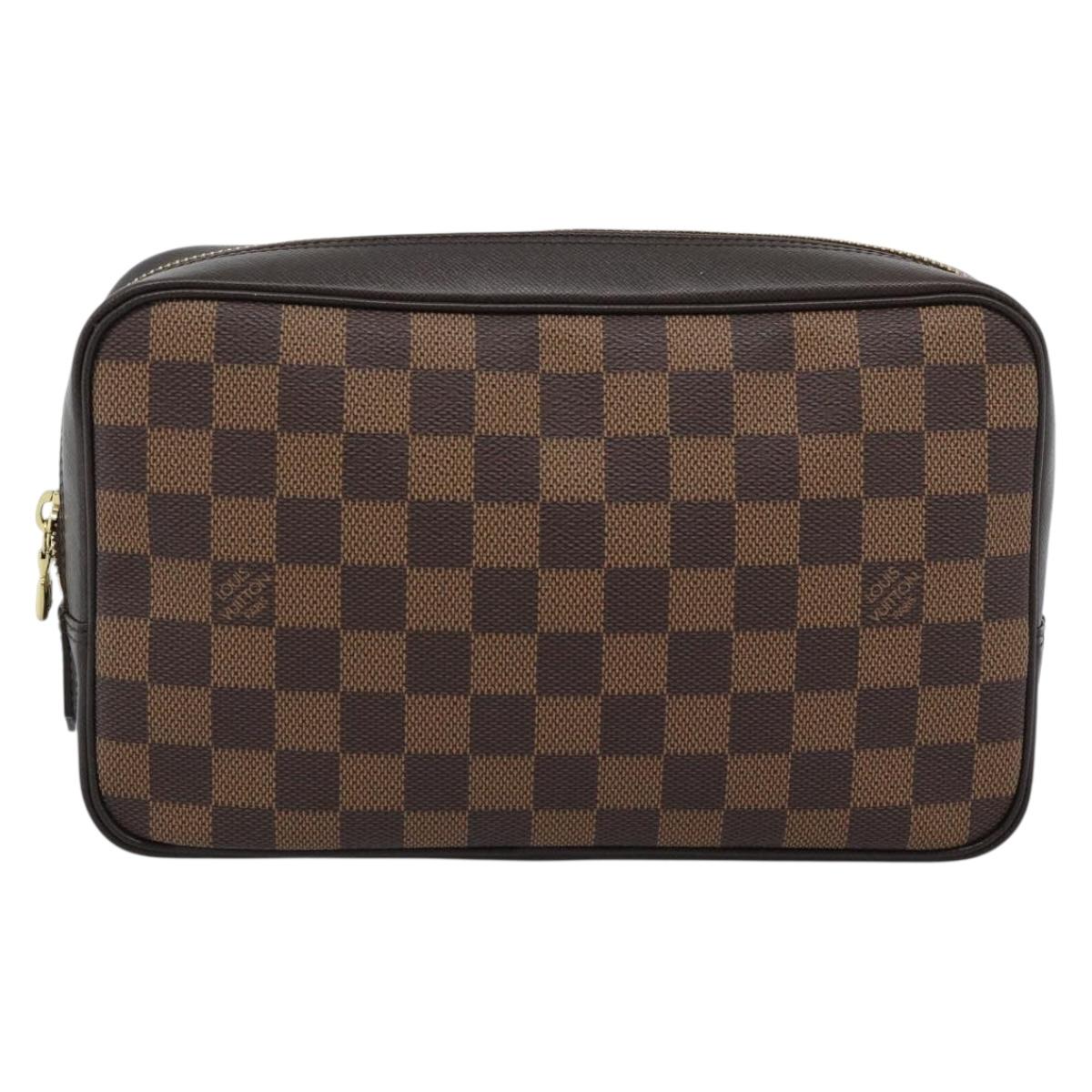 LOUIS VUITTON Damier Ebene Trousse Toilette 25 Clutch Bag N47624 LV Auth 184123