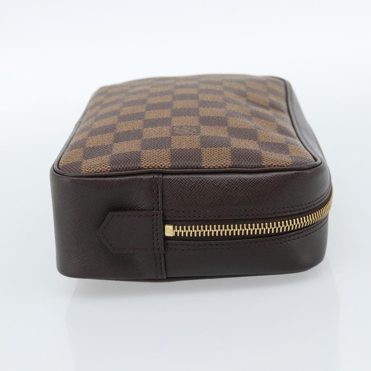 LOUIS VUITTON Damier Ebene Trousse Toilette 25 Clutch Bag N47624 LV Auth 184123