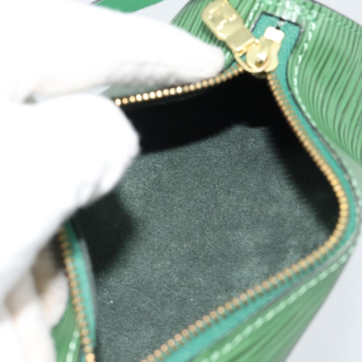 LOUIS VUITTON Epi Soufflot Pouch Green LV Auth 184125