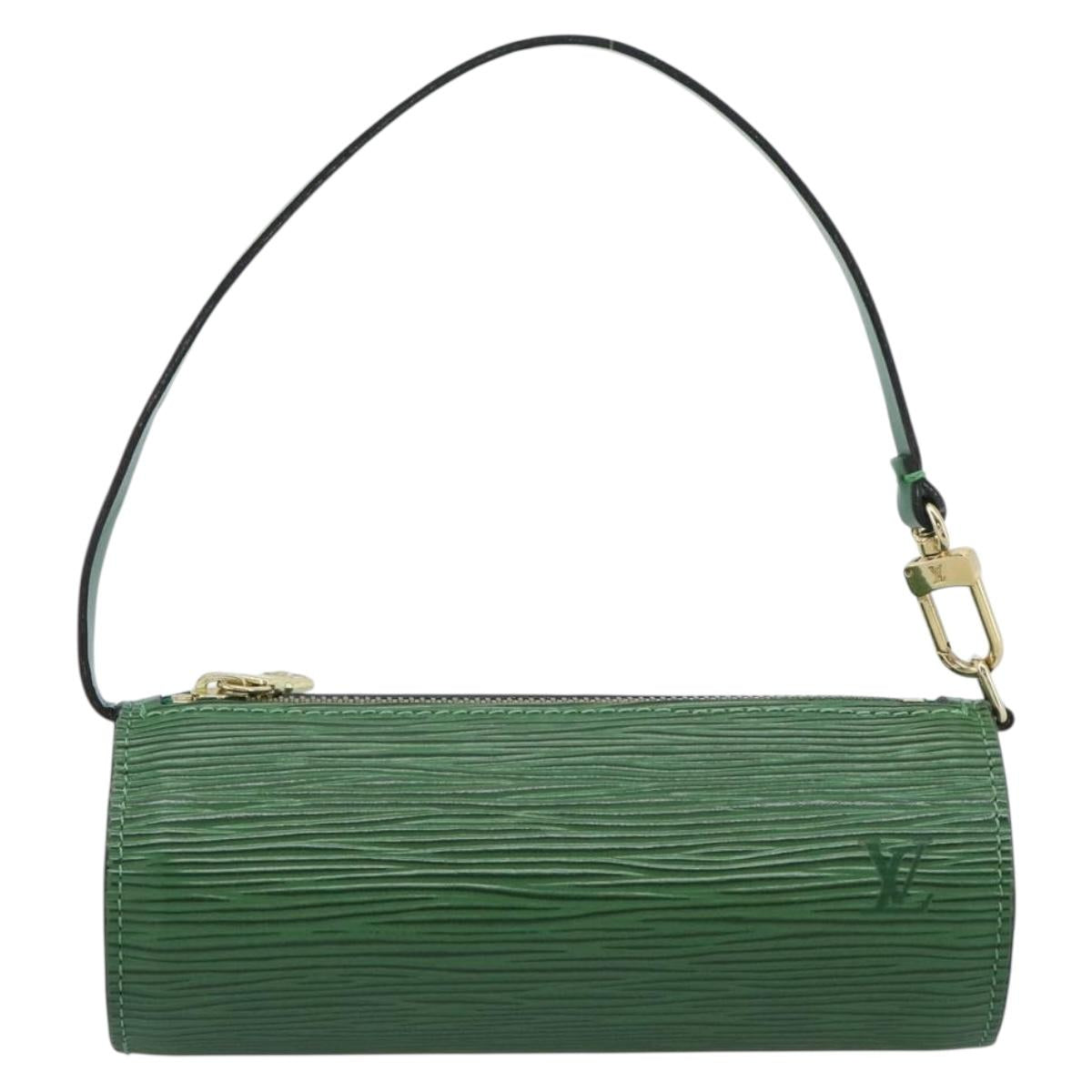 LOUIS VUITTON Epi Soufflot Pouch Green LV Auth 184125