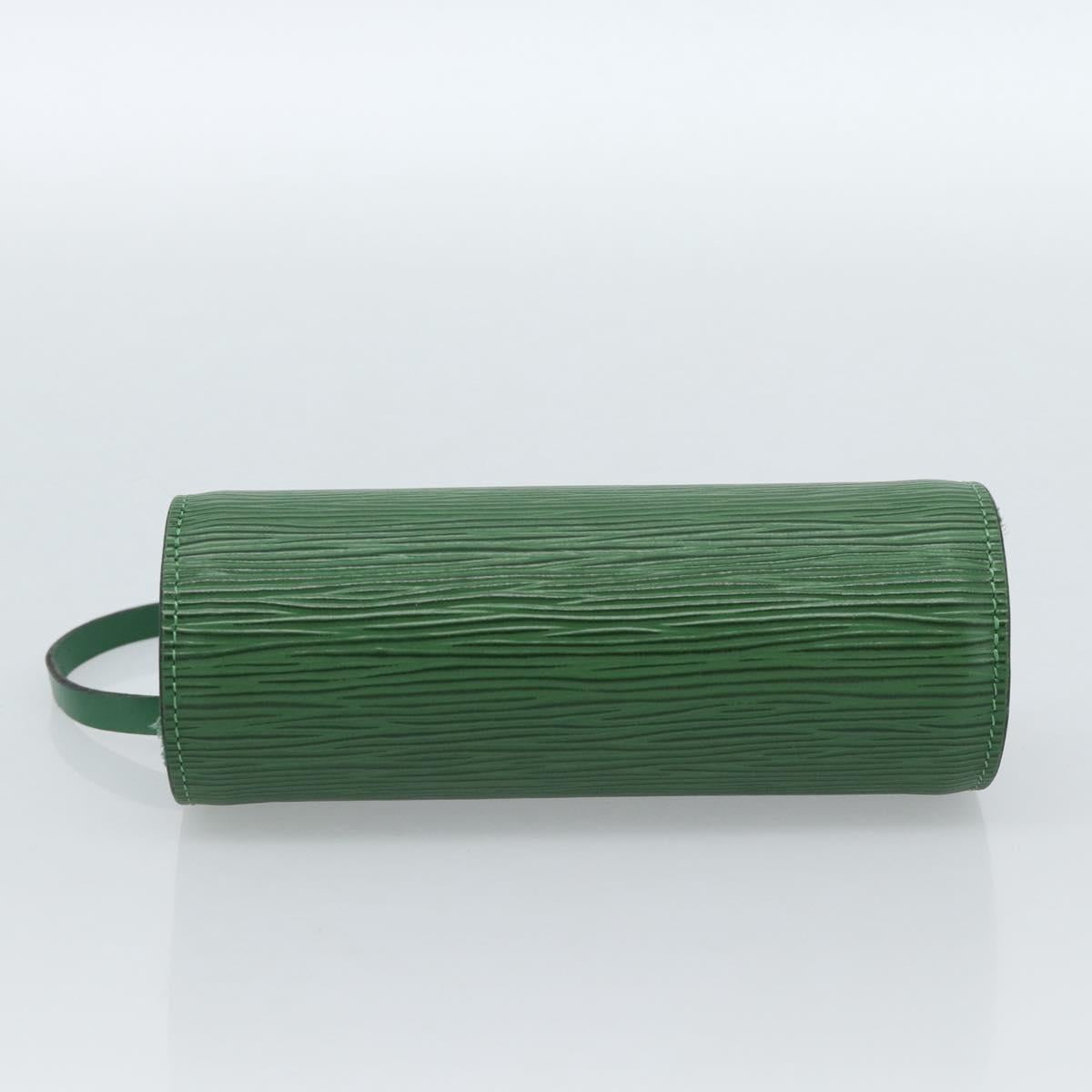 LOUIS VUITTON Epi Soufflot Pouch Green LV Auth 184125