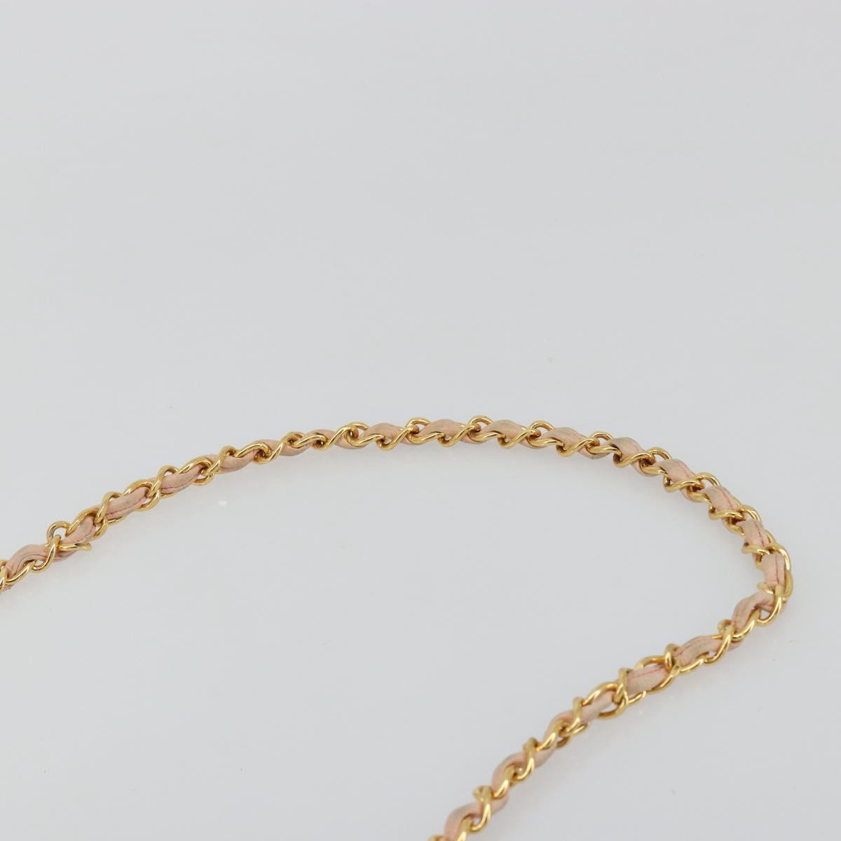 CHANEL Chain Shoulder Bag Lamb Skin Beige Gold CC Auth 184126