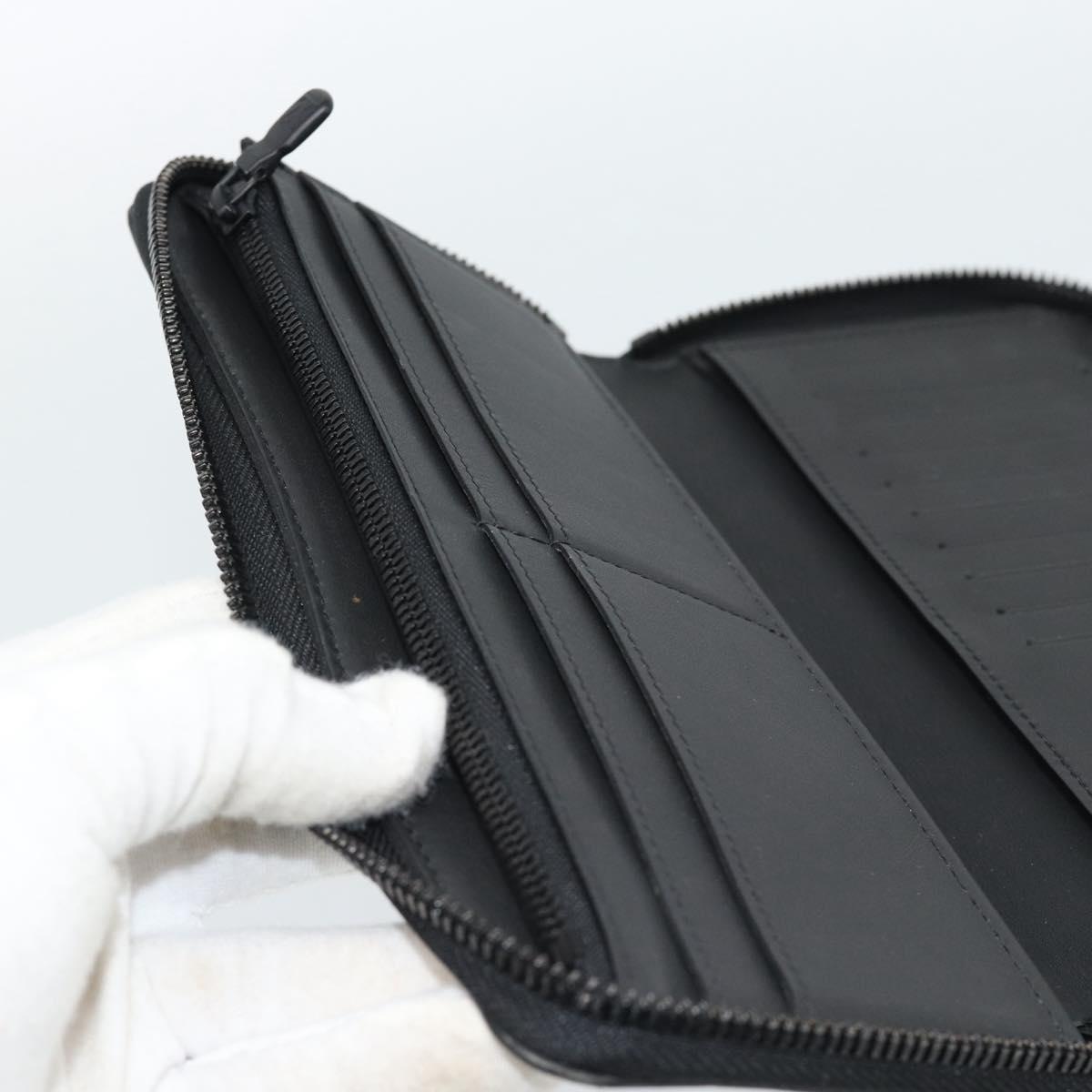 LOUIS VUITTON Shadow Zippy Wallet Vertical Long Wallet Black M62902 Auth 184127M