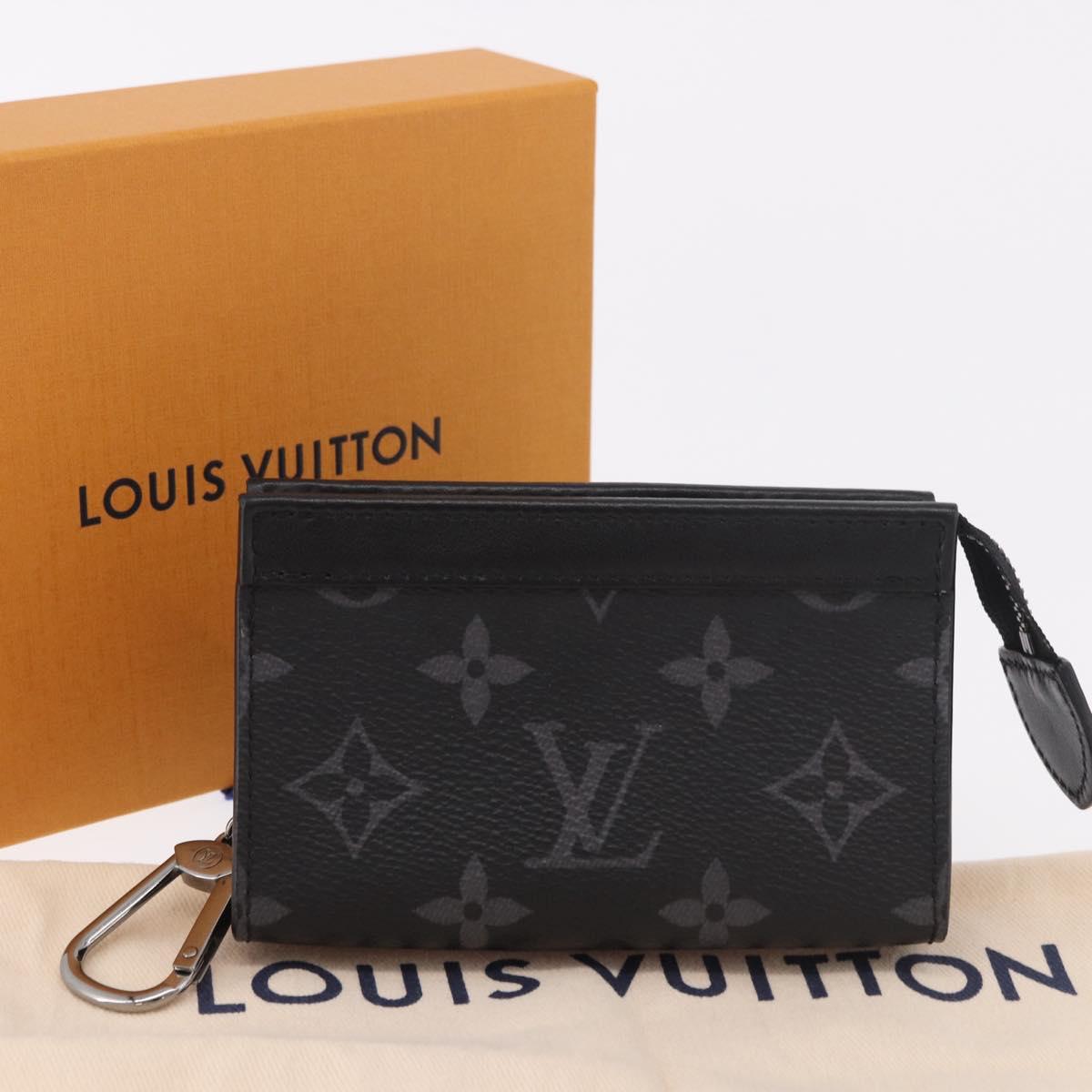LOUIS VUITTON Eclipse Cles Voyage Pochette Coin Purse M82776 LV Auth 184128M