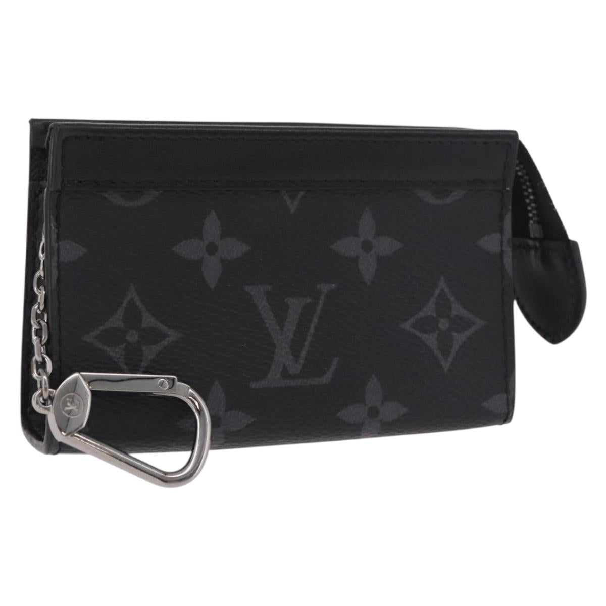 LOUIS VUITTON Eclipse Cles Voyage Pochette Coin Purse M82776 LV Auth 184128M