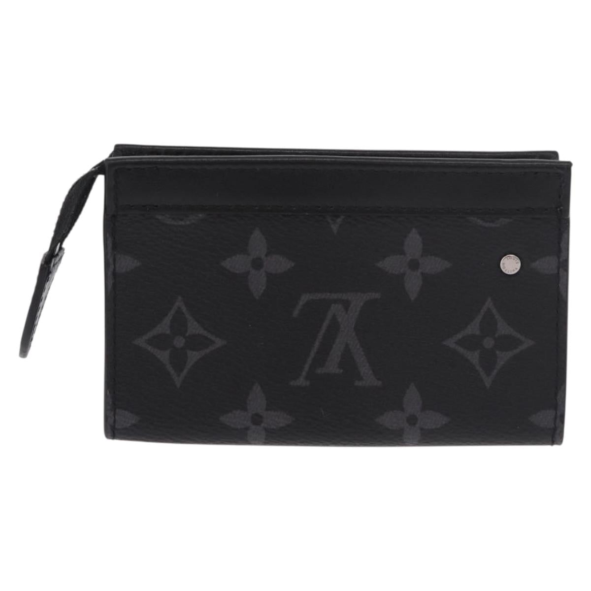 LOUIS VUITTON Eclipse Cles Voyage Pochette Coin Purse M82776 LV Auth 184128M