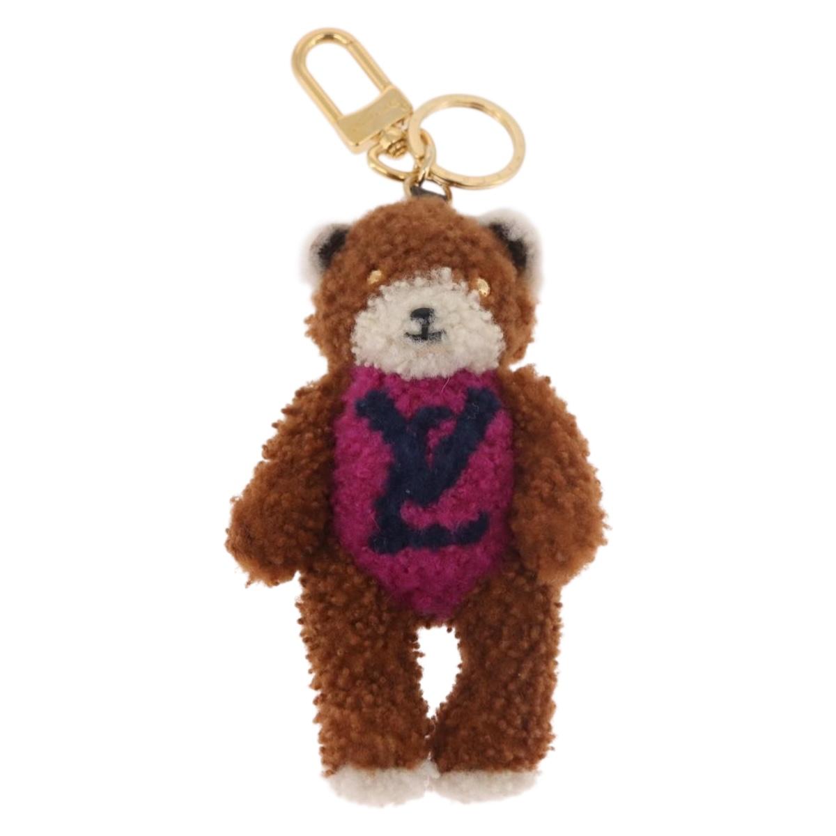 LOUIS VUITTON Monogram Teddy Porte Cles LV Teddy Bear Charm M69854 Auth 184130M