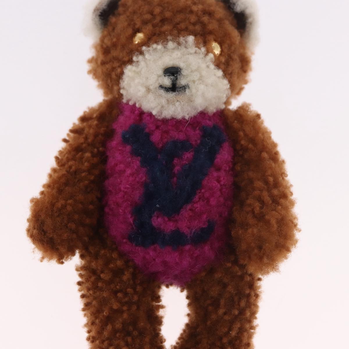 LOUIS VUITTON Monogram Teddy Porte Cles LV Teddy Bear Charm M69854 Auth 184130M