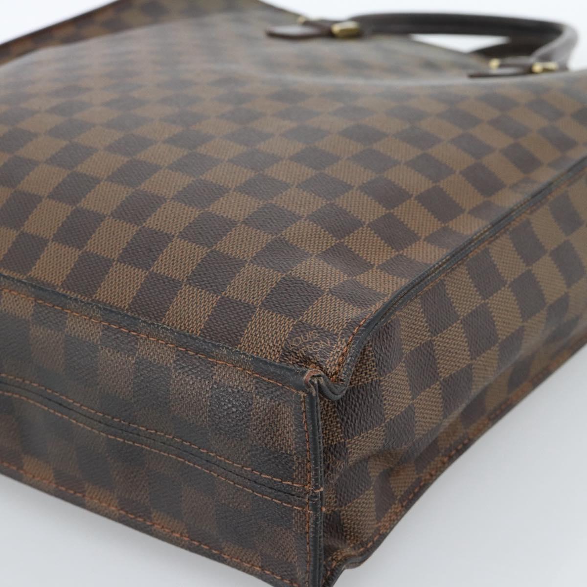 LOUIS VUITTON Damier Ebene Sac Plat Hand Bag N51140 LV Auth 184136