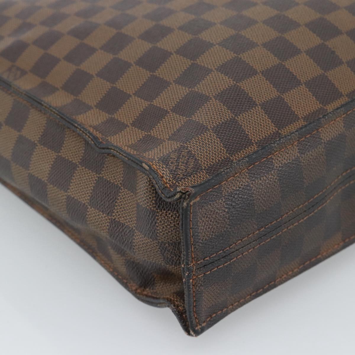 LOUIS VUITTON Damier Ebene Sac Plat Hand Bag N51140 LV Auth 184136