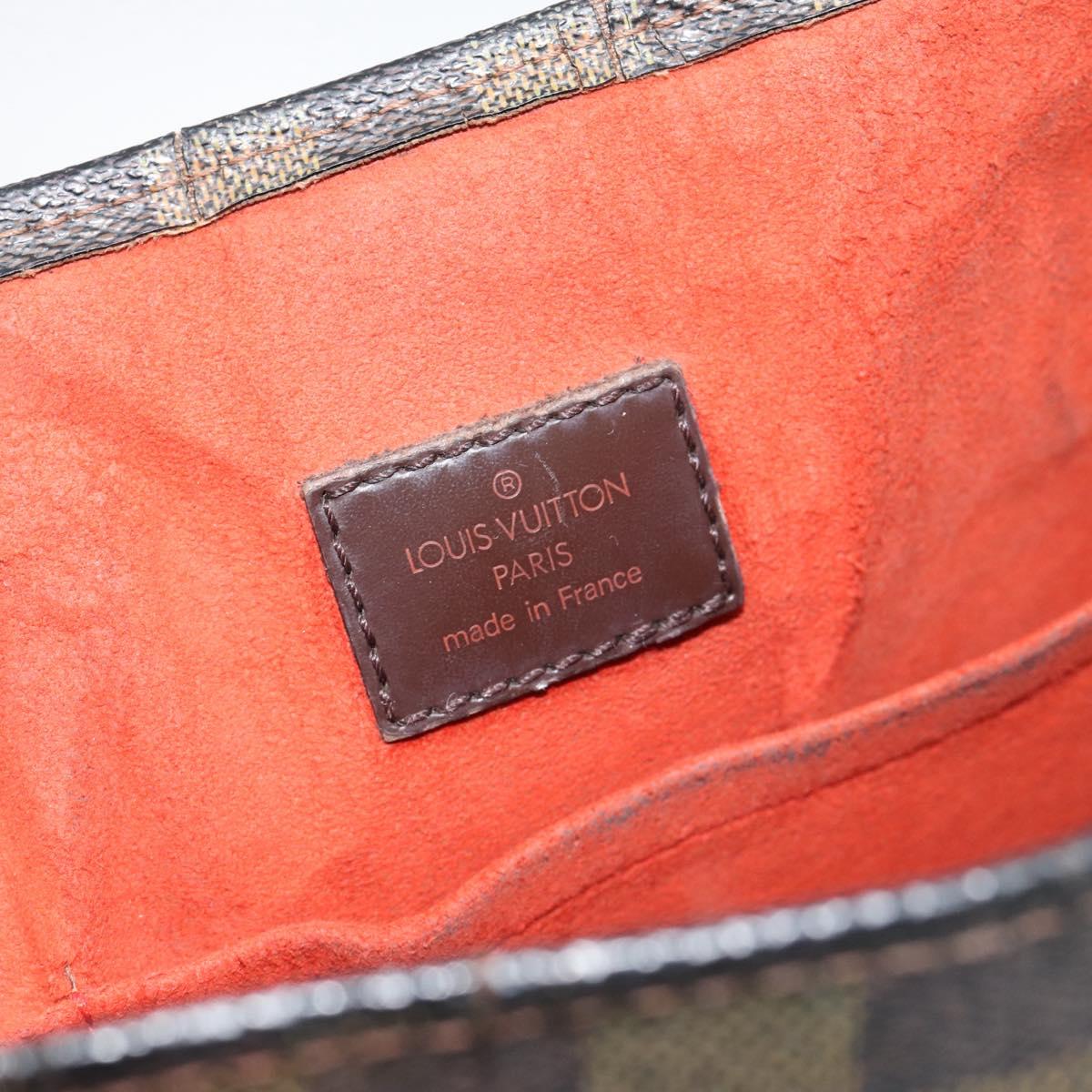 LOUIS VUITTON Damier Ebene Sac Plat Hand Bag N51140 LV Auth 184136
