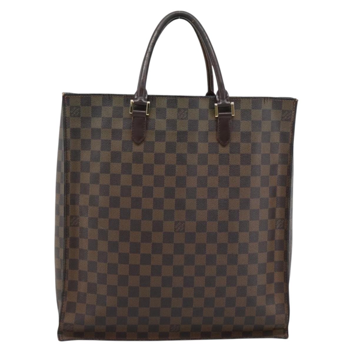 LOUIS VUITTON Damier Ebene Sac Plat Hand Bag N51140 LV Auth 184136
