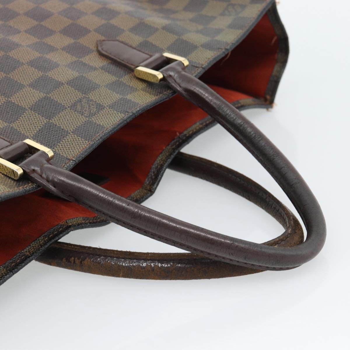 LOUIS VUITTON Damier Ebene Sac Plat Hand Bag N51140 LV Auth 184136