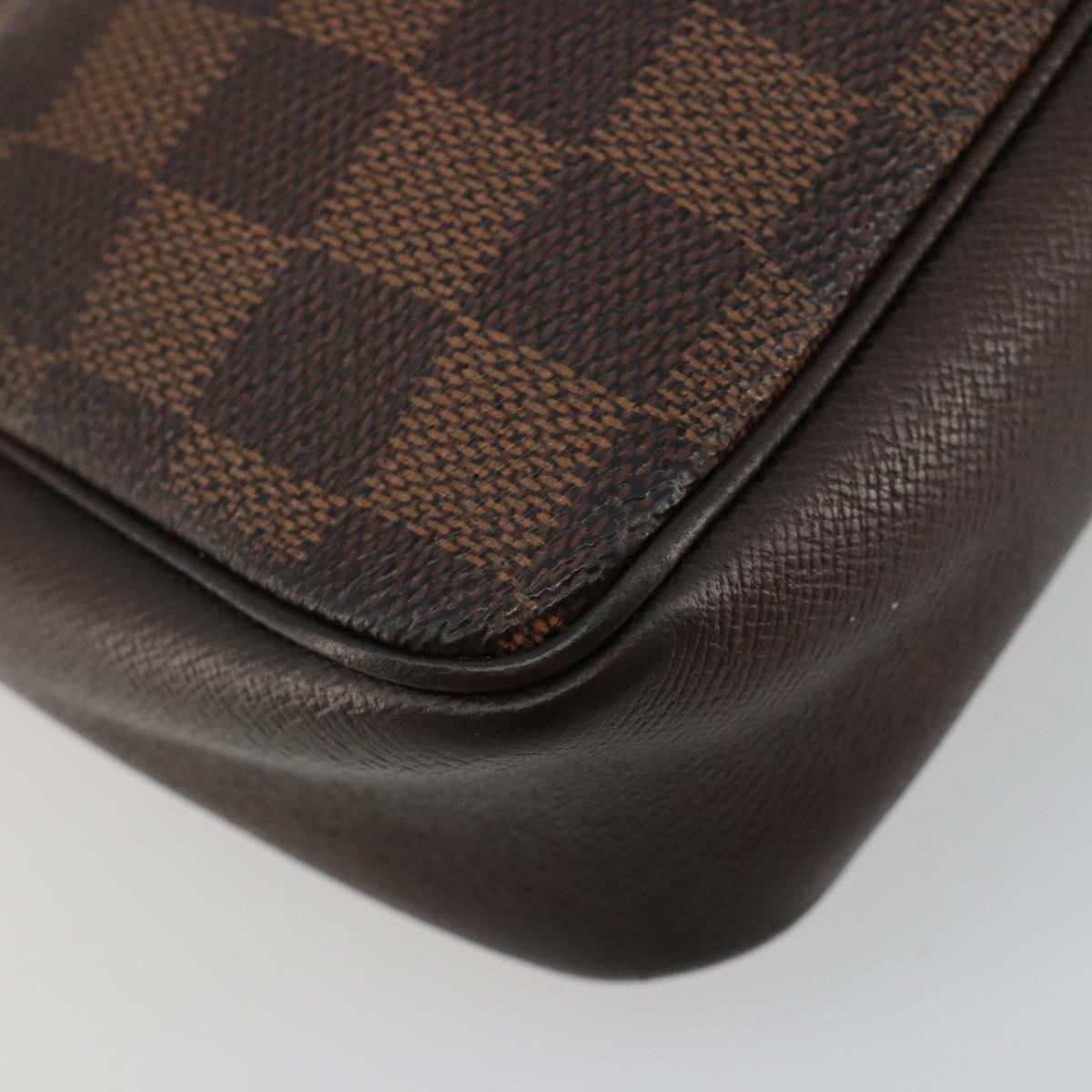 LOUIS VUITTON Damier Ebene Trousse Makeup Pouch N51982 LV Auth 184137