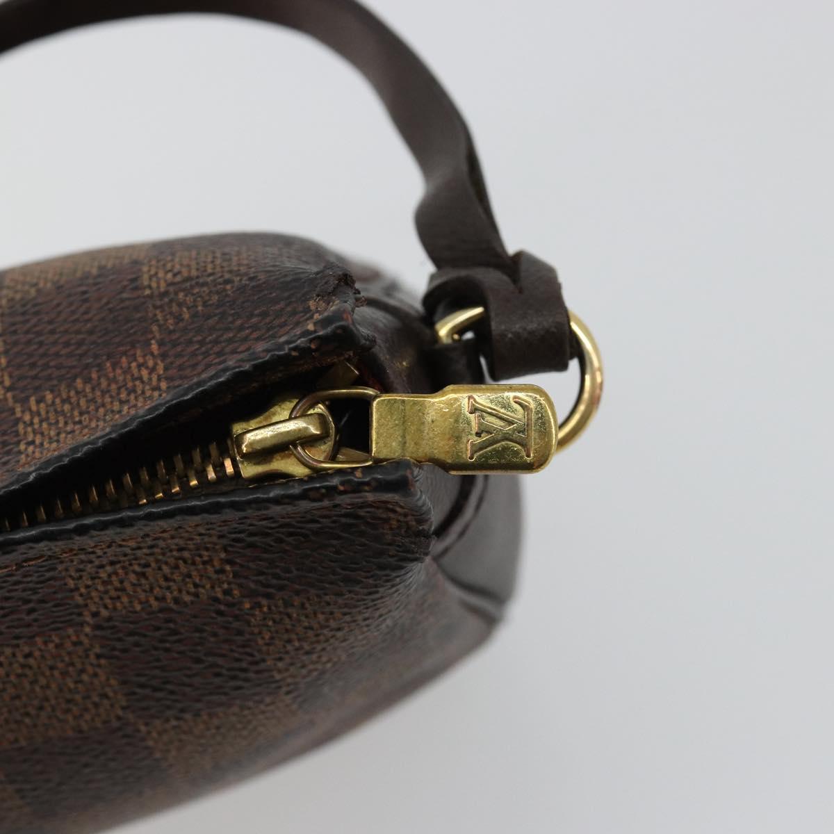 LOUIS VUITTON Damier Ebene Trousse Makeup Pouch N51982 LV Auth 184137